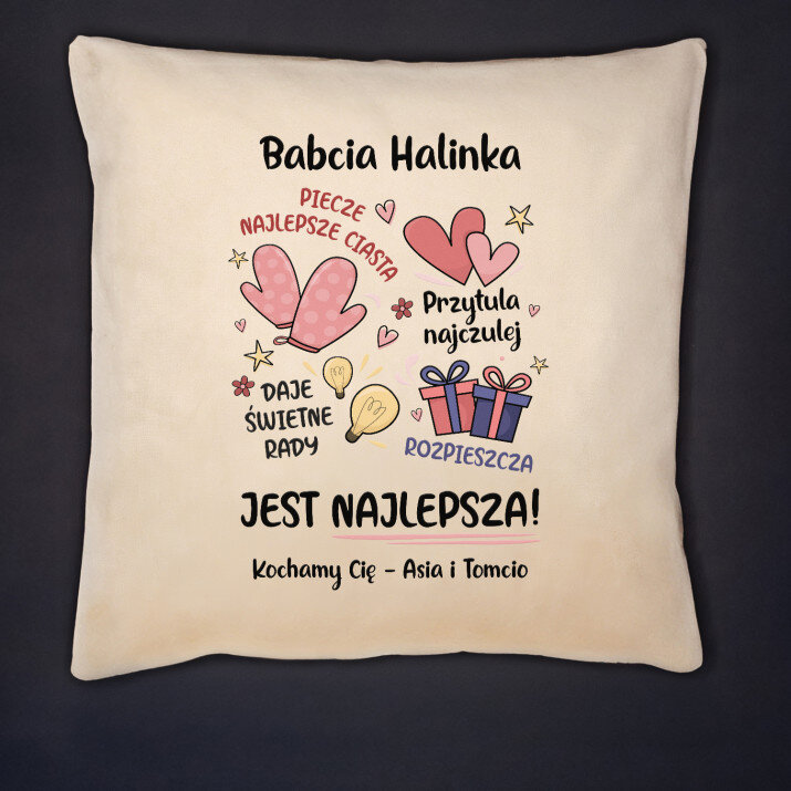 babcia jest najlepsza - Poduszka dekoracyjna