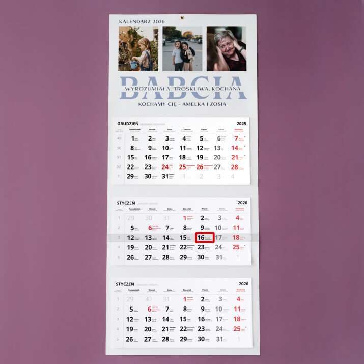 Babcia - Kalendarz trójdzielny Babcia - Kalendarz trójdzielny