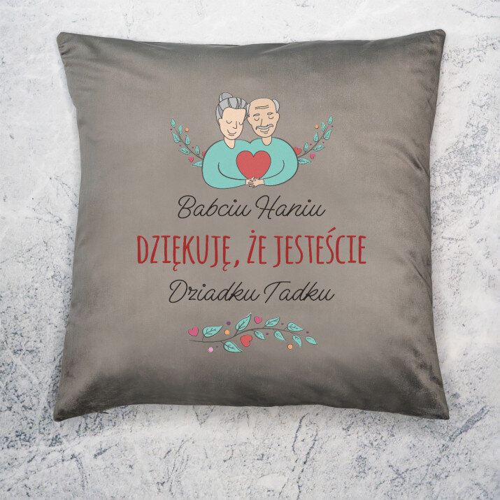 Babciu dziadku dziękuję - Poduszka dekoracyjna