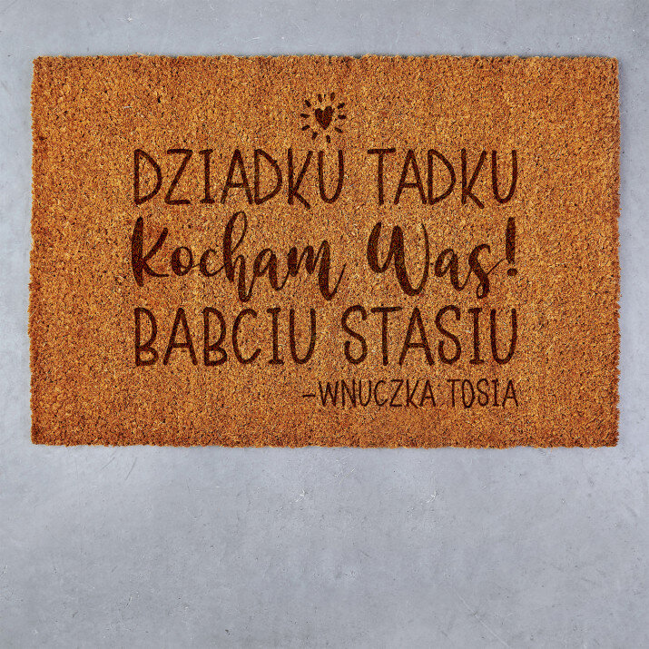 babciu dziadku kocham was - Wycieraczka Kokosowa