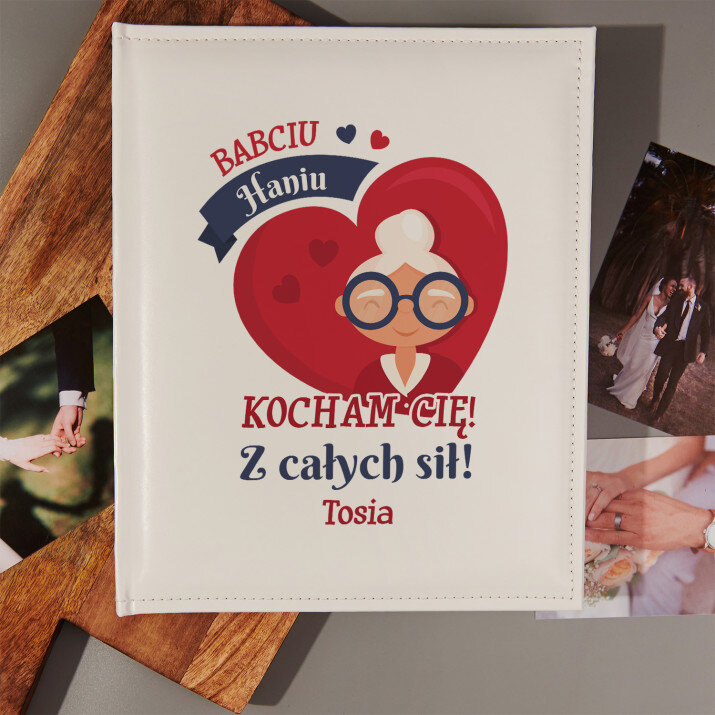 Babciu kocham Cię - Personalizowany album na zdjęcia na dzień babci