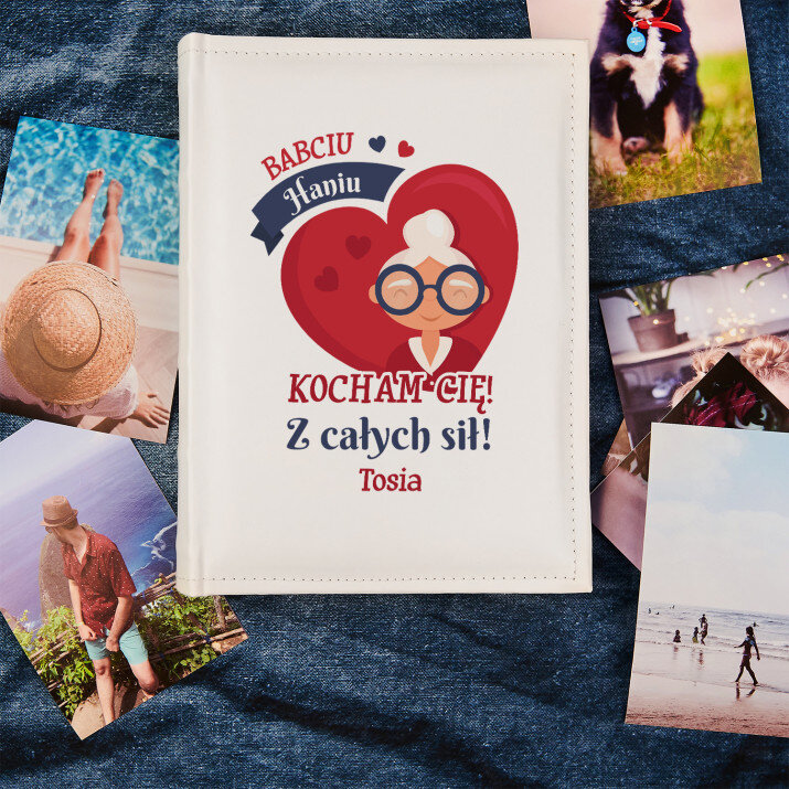 Babciu kocham Cię - Personalizowany album na zdjęcia na dzień babci
