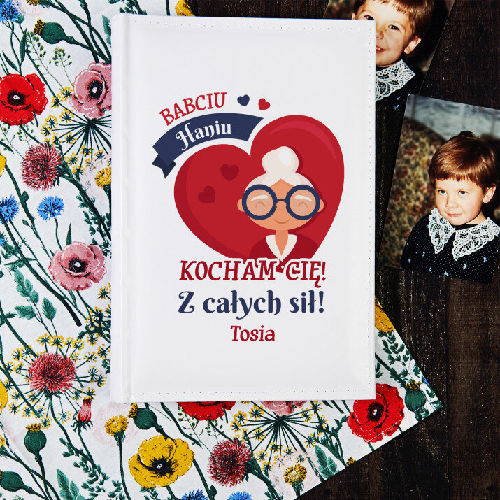 Babciu kocham Cię - Personalizowany album na zdjęcia na dzień babci