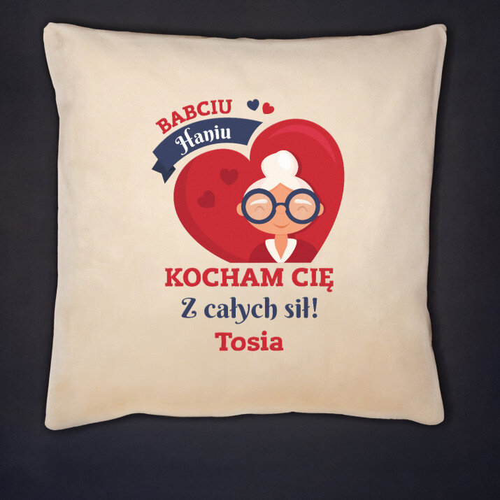 Babciu kocham Cię - Poduszka dekoracyjna dla babci