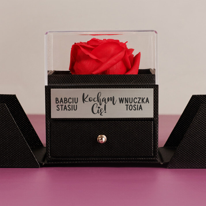 babciu kocham cię - Wieczna róża w pudełku