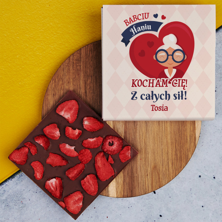 Babciu kocham Cię z całych sił - Czekolada z truskawkami