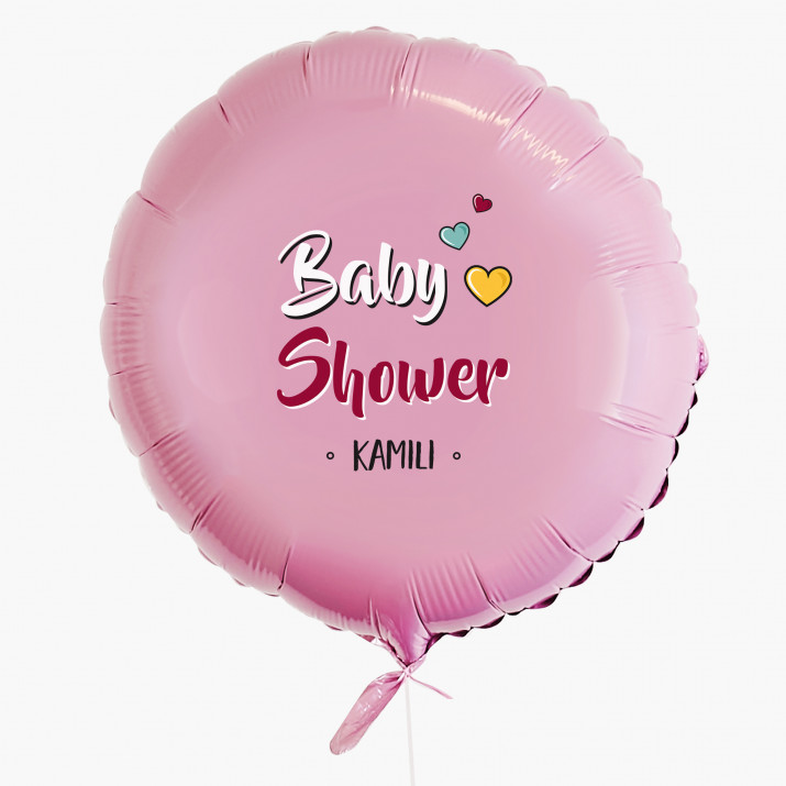 Baby shower dziewczynka - Balon z helem - Koło