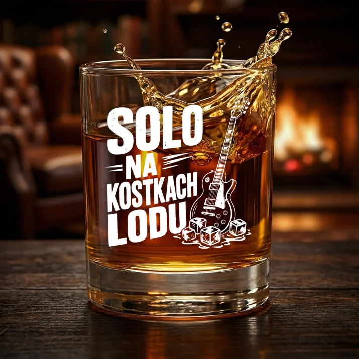 Szklanka Do Whisky Dla Gitarzysty Prezent Dla Mężczyzny: Solo Na Kostkach Lodu Szklanka Do Whisky Dla Gitarzysty Prezent Dla Mężczyzny: Solo Na Kostkach Lodu