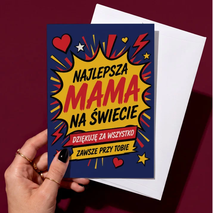 Kartka z Życzeniami Dla Matki Na Dzień Mamy Dla Kobiety: Mama Bohaterka