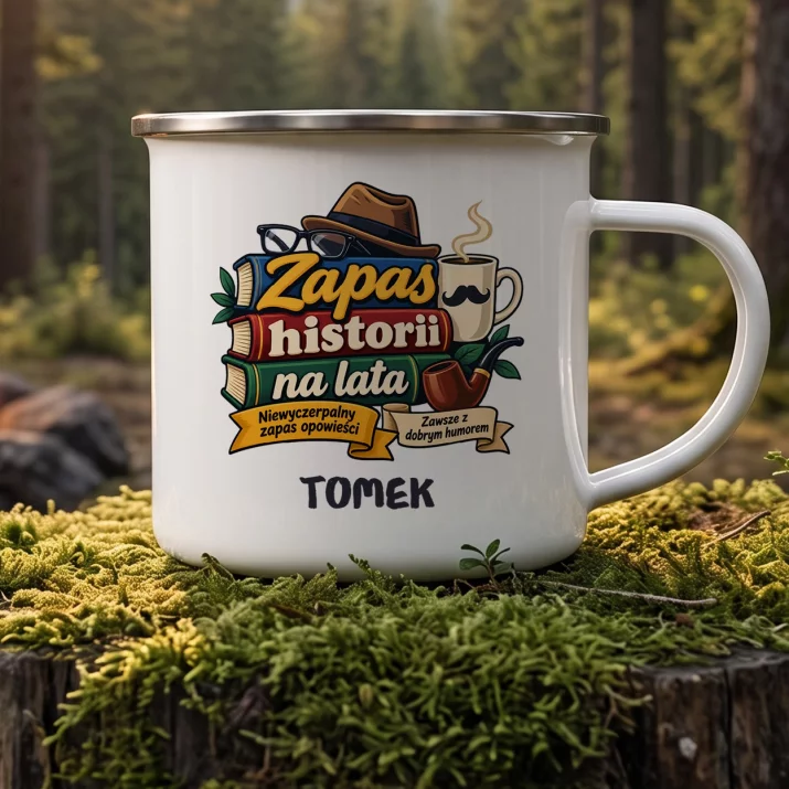 Kubek Emaliowany Na Dzień Dziadka Prezent Dla Dziadka Mężczyzny: Zapas Historii Na Lata Kubek Emaliowany Na Dzień Dziadka Prezent Dla Dziadka Mężczyzny: Zapas Historii Na Lata