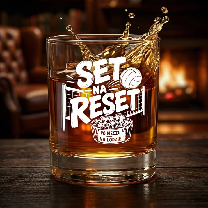 Szklanka Do Whisky Dla Siatkarza Prezent Dla Mężczyzny: Set Na Reset Szklanka Do Whisky Dla Siatkarza Prezent Dla Mężczyzny: Set Na Reset