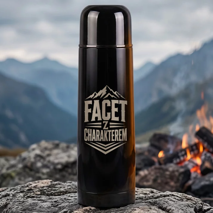 Termos 500ml Dla Chłopaka Prezent Na Dzień Chłopaka Dla Mężczyzny: Facet Z Charakterem