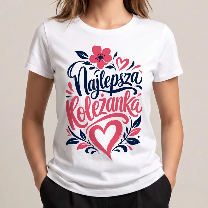 Koszulka Damska Biała Dla Koleżanki Prezent Dla Kobiety: Koleżeńska Elegancja