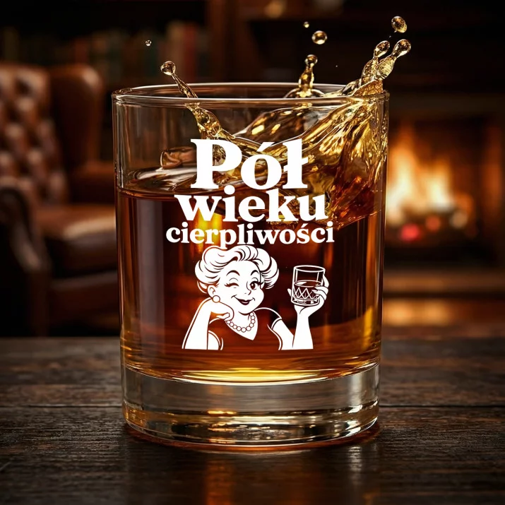 Szklanka Do Whisky Na 50 Rocznicę Ślubu Prezent Dla Kobiety: Pół Wieku Cierpliwości Szklanka Do Whisky Na 50 Rocznicę Ślubu Prezent Dla Kobiety: Pół Wieku Cierpliwości