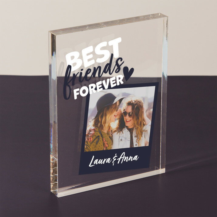 Best friends forever - Blok akrylowy z nadrukiem