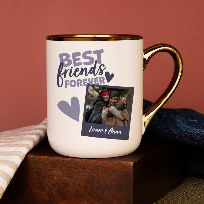 Best friends forever - Kubek ceramiczny ze złotym rantem