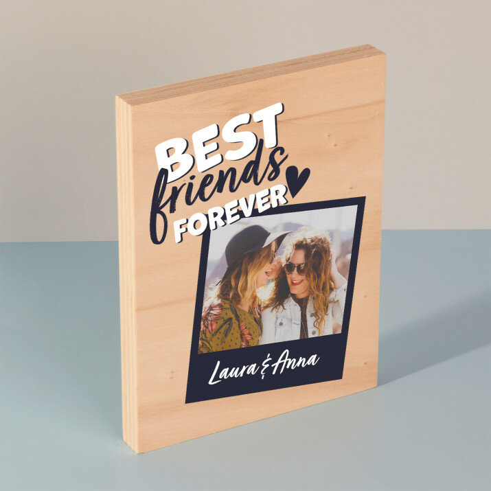 Best friends forever - Wydruk na drewnie