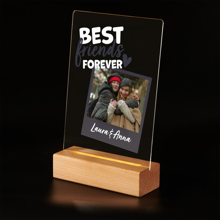 Best friends forever - Wydruk na szkle akrylowym z podstawką led