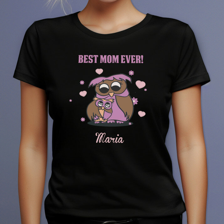 Best mom ever - Czarna koszulka damska