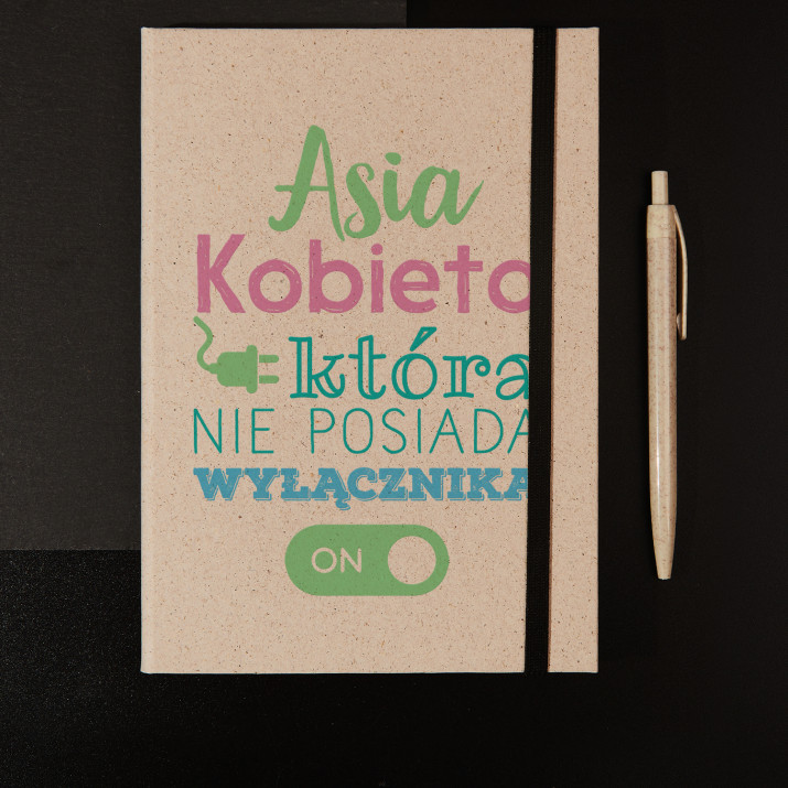 Bez wyłącznika - Eko notes A5 z trawy