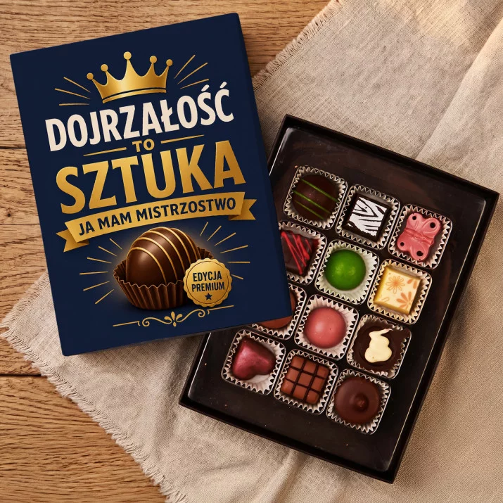 Czekoladki Dla Seniora Prezent Dla Mężczyzny: Dojrzałość To Sztuka Czekoladki Dla Seniora Prezent Dla Mężczyzny: Dojrzałość To Sztuka