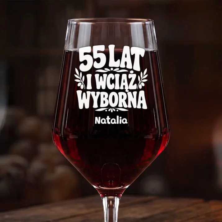 Mega Kieliszek Do Wina z Grawerem Dla 55 Latki Prezent Na 55 Urodziny Dla Kobiety: Wciąż Wyborna Mega Kieliszek Do Wina z Grawerem Dla 55 Latki Prezent Na 55 Urodziny Dla Kobiety: Wciąż Wyborna