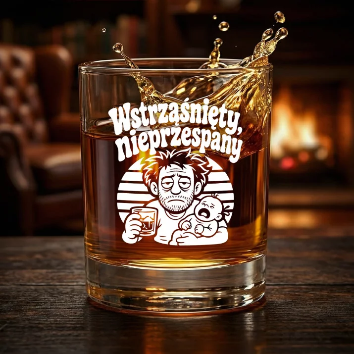 Szklanka Do Whisky Dla Przyszłego Taty Prezent Na Dzień Ojca Dla Mężczyzny: Wstrząśnięty, Nieprzespany Szklanka Do Whisky Dla Przyszłego Taty Prezent Na Dzień Ojca Dla Mężczyzny: Wstrząśnięty, Nieprzespany