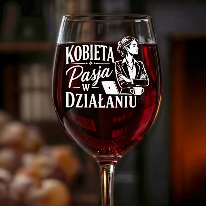 Kieliszek Do Wina Na Dzień Kobiet W Pracy Prezent Dla Kobiety Kobiety: Kobieta - Pasja W Działaniu