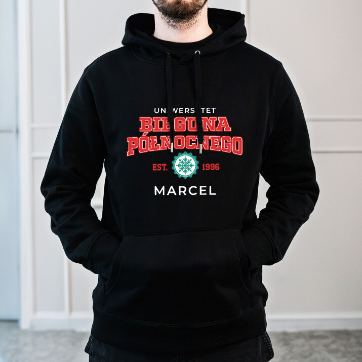 Biegun północny - Bluza męska czarna z kapturem