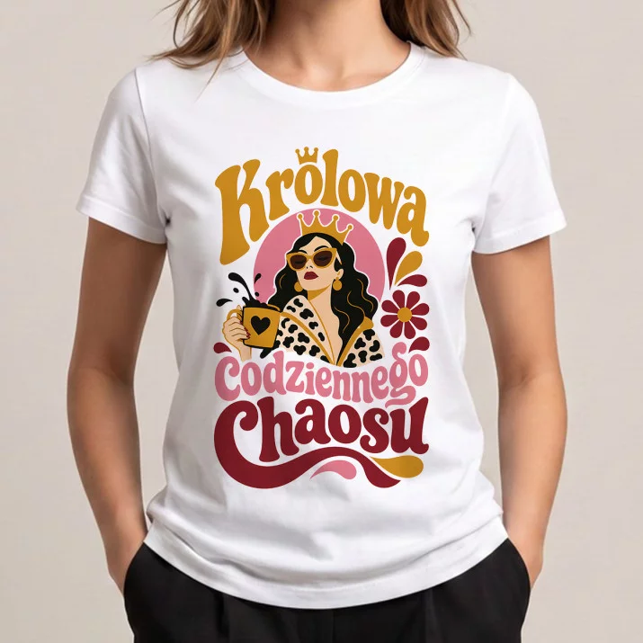 Koszulka Damska Biała Na Dzień Kobiet Prezent Dla Kobiety Kobiety: Retro Sarkazm Kobiecy