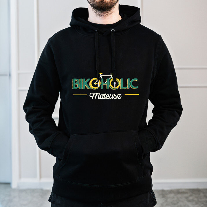 Bikoholic - Bluza męska czarna z kapturem