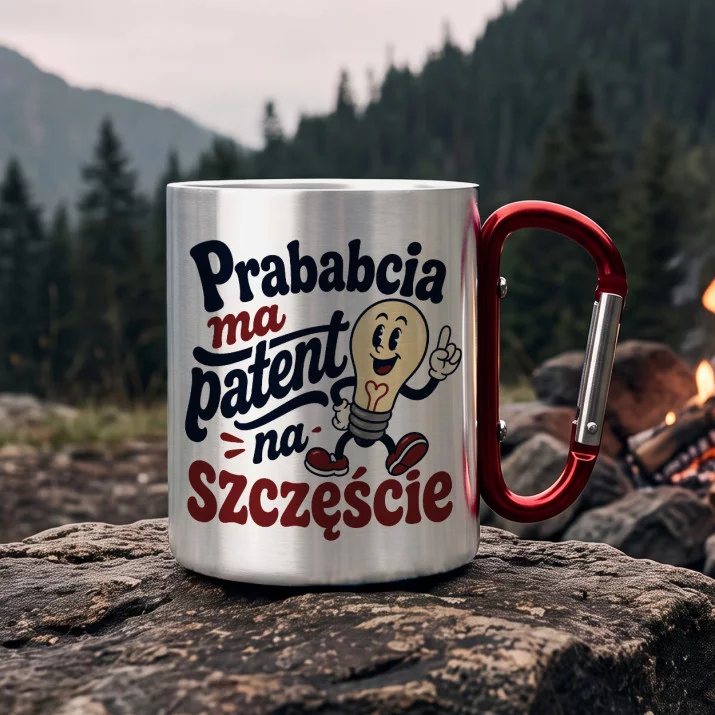 Kubek Metalowy z Karabińczykiem Dla Prababci Prezent Na Dzień Babci Dla Kobiety: Retro Maskotka Prababci Kubek Metalowy z Karabińczykiem Dla Prababci Prezent Na Dzień Babci Dla Kobiety: Retro Maskotka Prababci