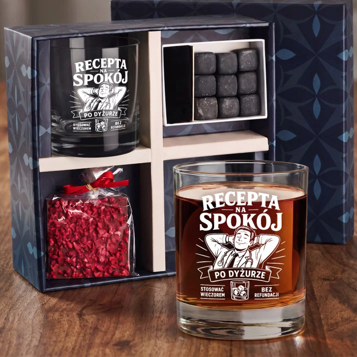 Zestaw Prezentowy Whisky Dla Lekarza Dla Mężczyzny: Recepta Na Spokój Zestaw Prezentowy Whisky Dla Lekarza Dla Mężczyzny: Recepta Na Spokój