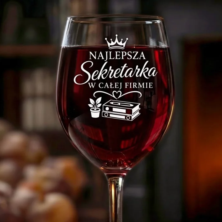 Kieliszek Do Wina Dla Sekretarki Prezent Dla Kobiety: Najlepsza Sekretarka Grawer