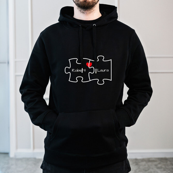 Ty i ja - Bluza męska czarna z kapturem