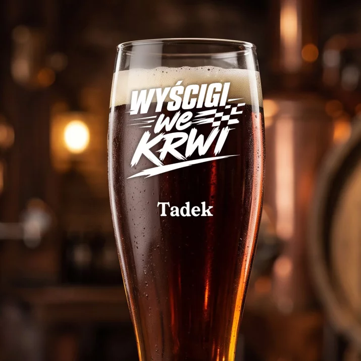 Szklanka Do Piwa Dla Fana F1 Prezent Dla Mężczyzny: Wyścigi We Krwi Szklanka Do Piwa Dla Fana F1 Prezent Dla Mężczyzny: Wyścigi We Krwi