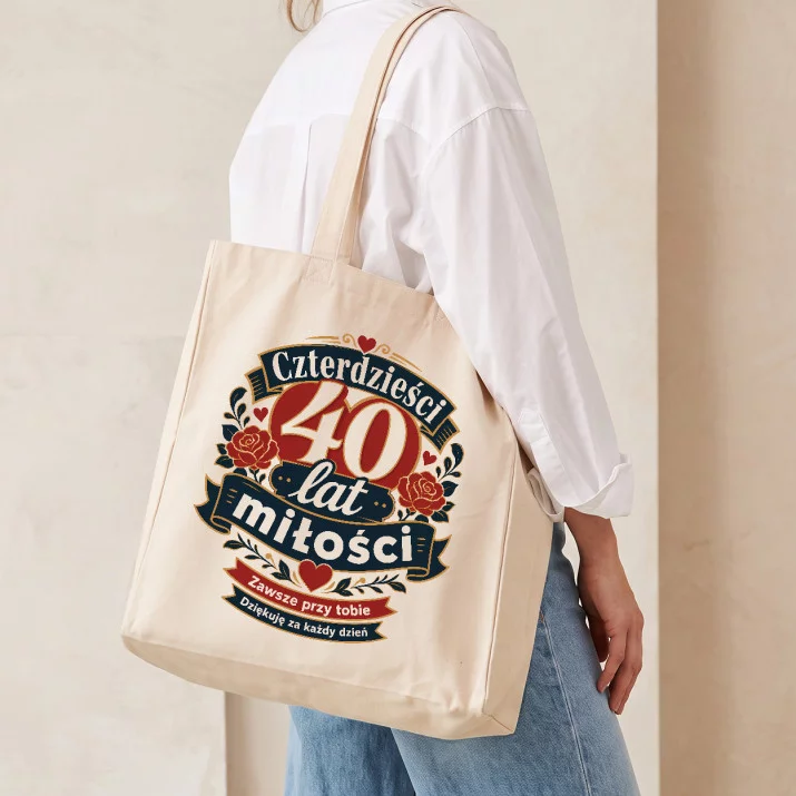 Torba Na Zakupy Na 40 Rocznicę Ślubu Prezent Dla Kobiety: Retro Elegancja Miłości