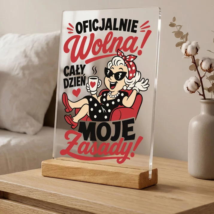 Druk Na Szkle Na Emeryturę Prezent Dla Emeryta Kobiety: Oficjalnie Wolna Zasady