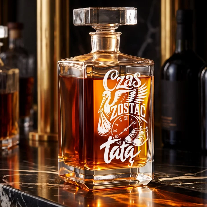 Karafka Do Whisky z Grawerem Dla Przyszłego Taty Prezent Na Dzień Ojca: Przedsmak Ojcostwa Karafka Do Whisky z Grawerem Dla Przyszłego Taty Prezent Na Dzień Ojca: Przedsmak Ojcostwa