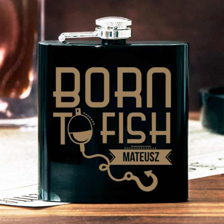 Born to fish - Piersiówka z grawerem