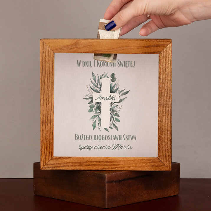  bożego błogosławieństwa komunia - Drewniana skarbonka