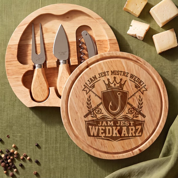 Deska Do Serów Z Grawerem Dla Wędkarza Prezent Dla Mężczyzny: Herb Wędkarza Deska Do Serów Z Grawerem Dla Wędkarza Prezent Dla Mężczyzny: Herb Wędkarza