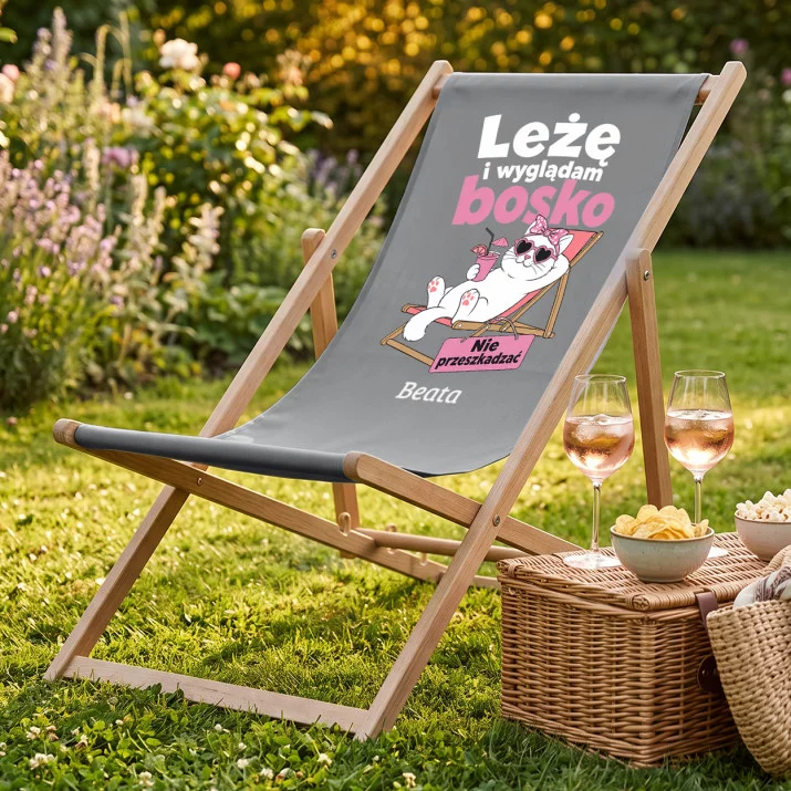 Leżak Z Nadrukiem Dla Dziewczyny Prezent Na Dzień Dziewczyny Dla Kobiety: Leżę I Wyglądam Bosko