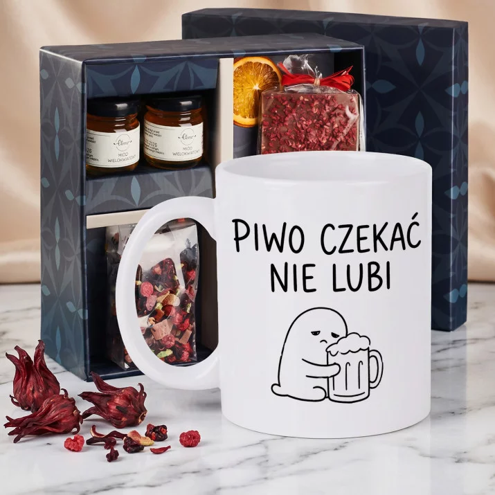 Zestaw Prezenowy Z Kubkiem Dla Piwosza: Czekać Nie Lubi Zestaw Prezenowy Z Kubkiem Dla Piwosza: Czekać Nie Lubi