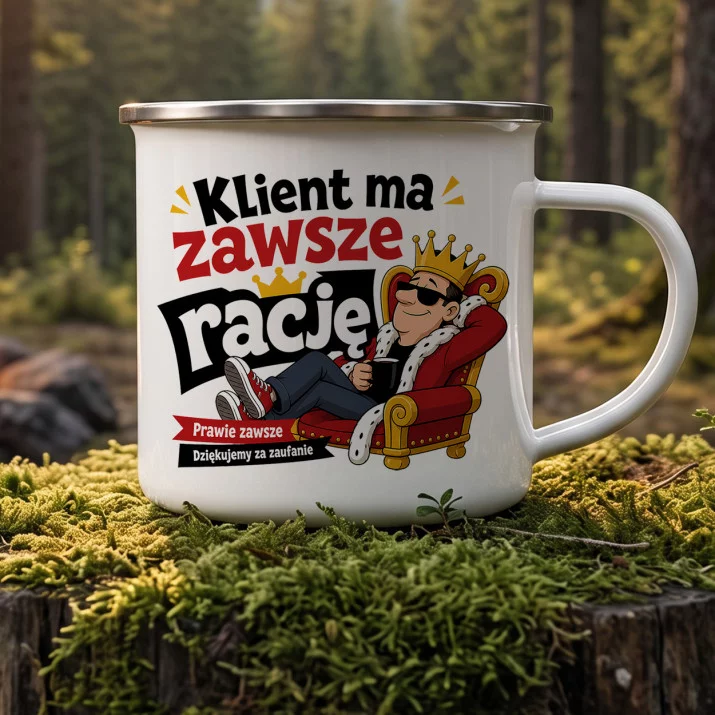 Kubek Emaliowany Dla Klienta Prezent Dla Mężczyzny: Dowcip Dla Klienta Kubek Emaliowany Dla Klienta Prezent Dla Mężczyzny: Dowcip Dla Klienta