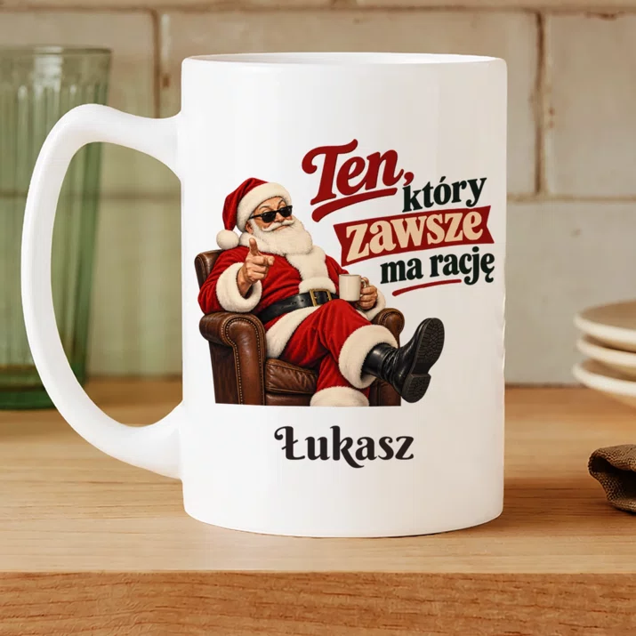 Kubek Personalizowany Na Mikołaja Prezent Dla Mężczyzny: Ten, Który Zawsze Ma Kubek Personalizowany Na Mikołaja Prezent Dla Mężczyzny: Ten, Który Zawsze Ma