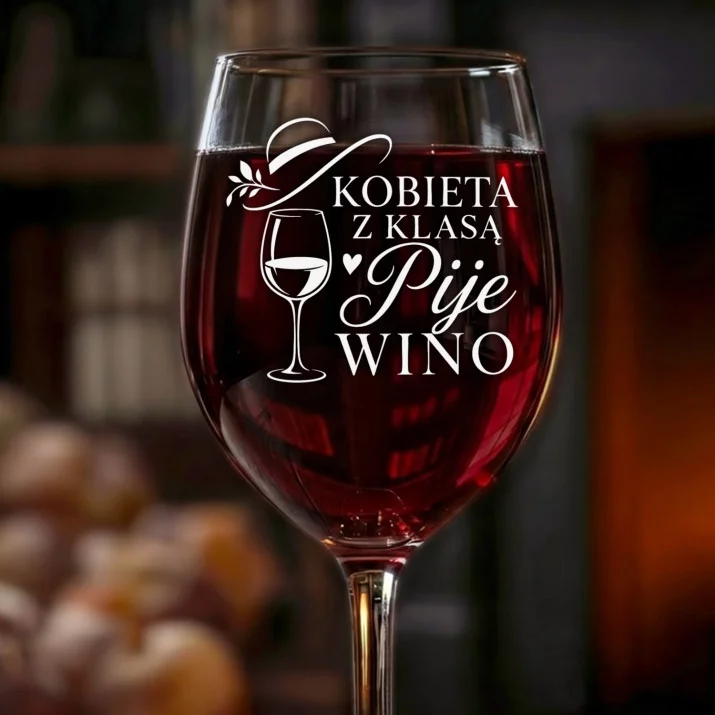 Kieliszek Do Wina Dla Niej Prezent Na Walentynki Dla Kobiety: Kobieta Z Klasą Wino Kieliszek Do Wina Dla Niej Prezent Na Walentynki Dla Kobiety: Kobieta Z Klasą Wino