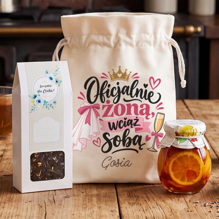 Zestaw Prezentowy z Herbatą Dla Panny Młodej Prezent Na Ślub Dla Kobiety: Oficjalnie Żoną, Wciąż Zestaw Prezentowy z Herbatą Dla Panny Młodej Prezent Na Ślub Dla Kobiety: Oficjalnie Żoną, Wciąż