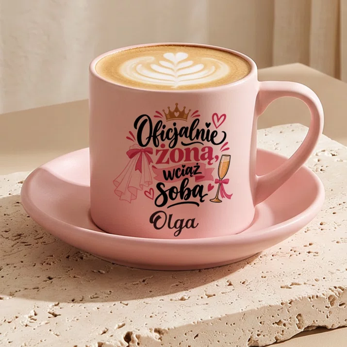 Filiżanka Personalizowana Dla Panny Młodej Prezent Na Ślub Dla Kobiety: Oficjalnie Żoną, Wciąż