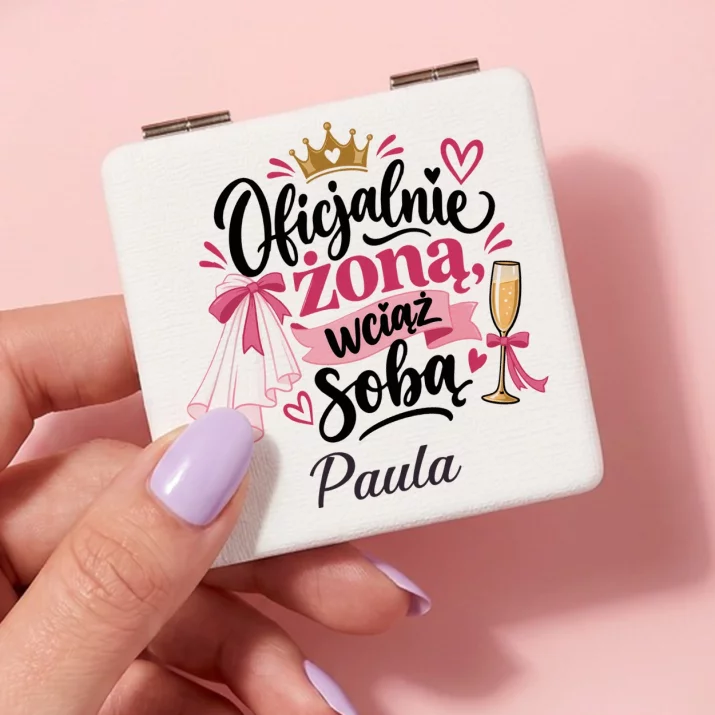 Lusterko Kieszonkowe Dla Panny Młodej Prezent Na Ślub Dla Kobiety: Oficjalnie Żoną, Wciąż